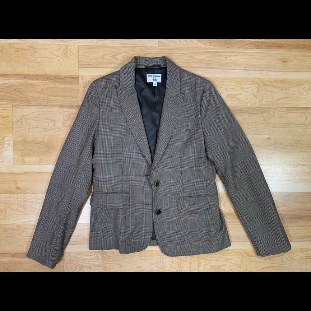 Uniqlo IDLF Wool Blend Plaid Blazer S